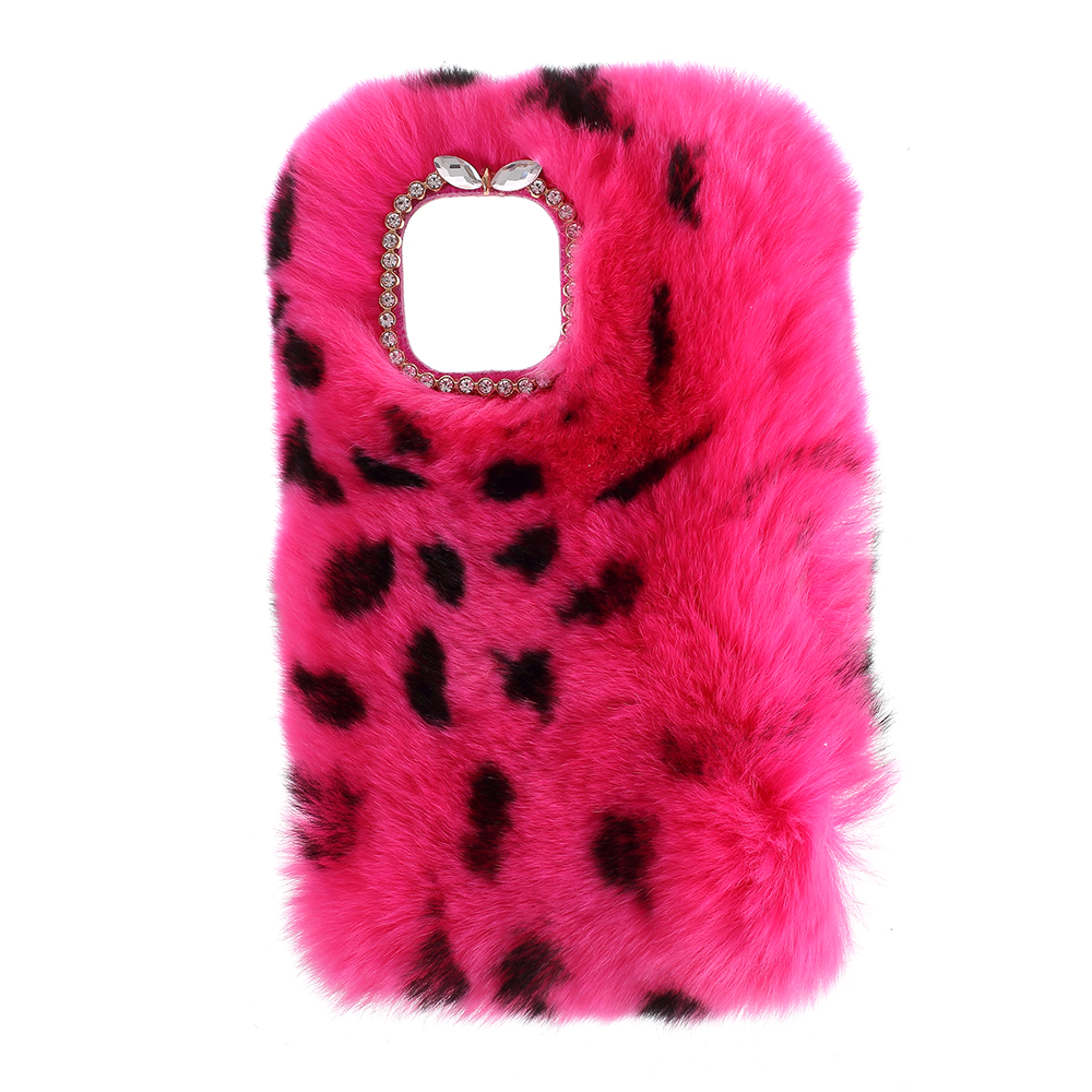 

Крышка ТПУ С Мягким Кроликом Для IPhone 12 Mini - Роза / Леопард, iPhone 12 mini