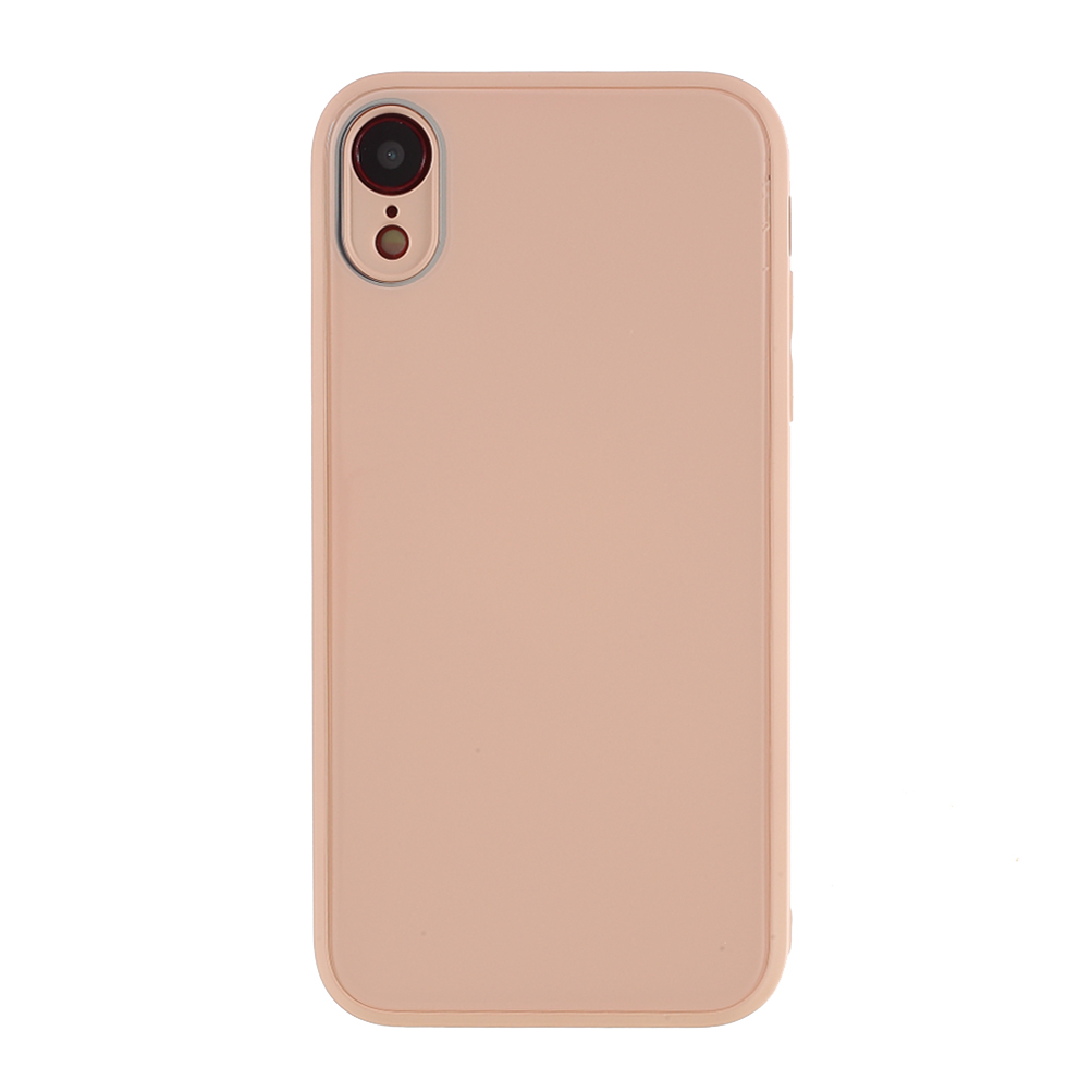 

For iPhone XR 6.1 inch Glass + PC + TPU Combo Case Protector - Apricot, iPhone XR 6.1 inch