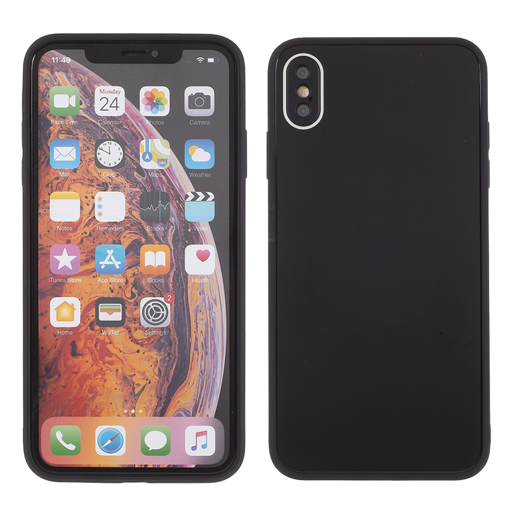 

Hybrid Case Glass + PC + TPU Mobile Phone Shell for iPhone XS/X - Black, iPhone XS 5.8 inch