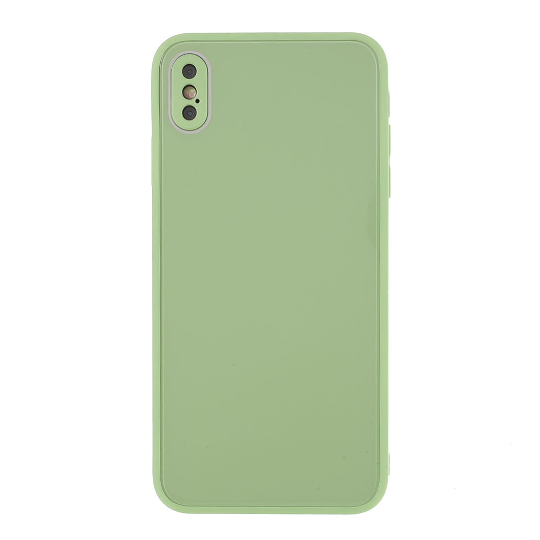 

Hybrid Case Glass + PC + TPU Mobile Phone Shell for iPhone XS/X - Green, iPhone XS 5.8 inch