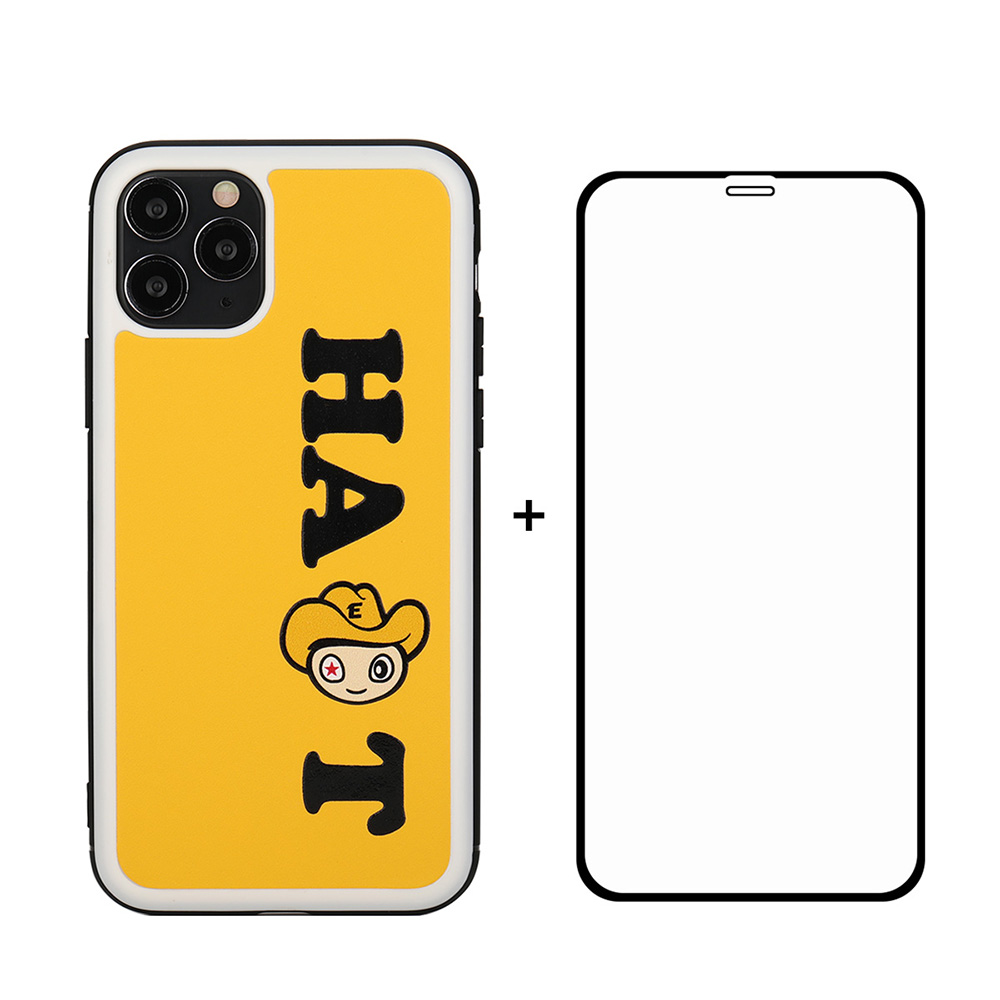 

HAT PRINCE ENKAY Drop Resistant Phone Shell + Full Glue Tempered Glass Screen Protector Film for iPhone 11 Pro 5.8 inch - Yellow, iPhone 11 Pro 5.8 inch