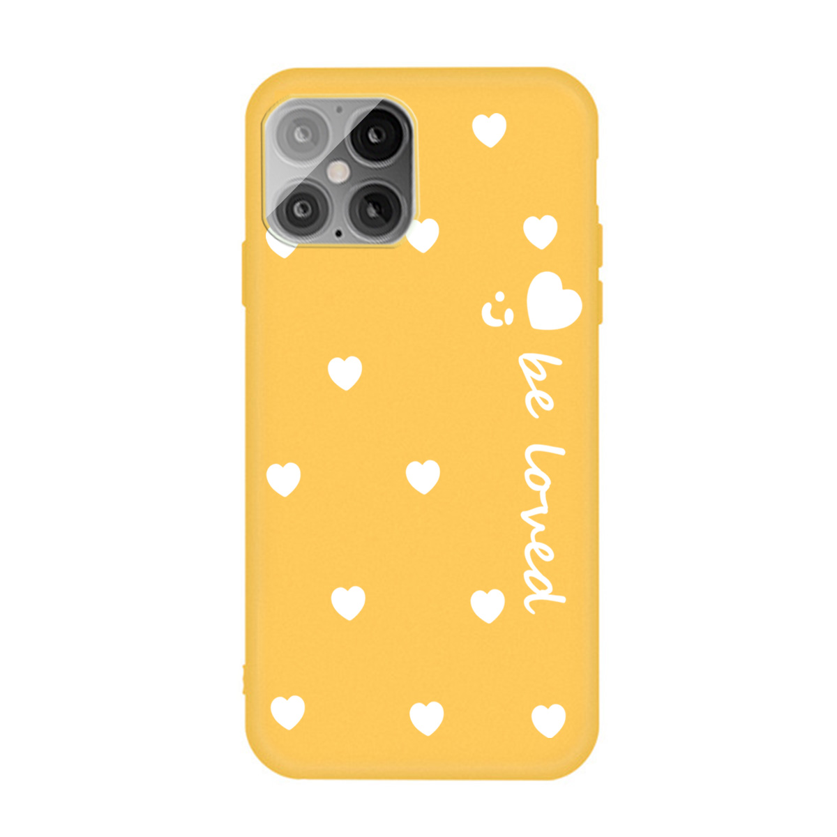 

Little Heart Smile Pattern Design TPU Phone Back Case for iPhone 12 Mini - Yellow, iPhone 12 mini
