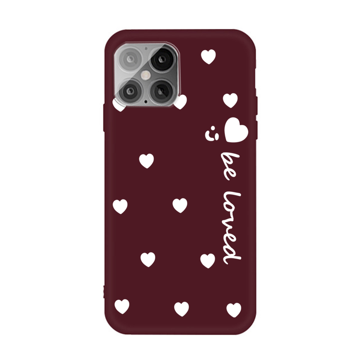 

Little Heart Smile Pattern Design TPU Phone Case for iPhone 12 Pro Max - Wine Red, iPhone 12 Pro Max