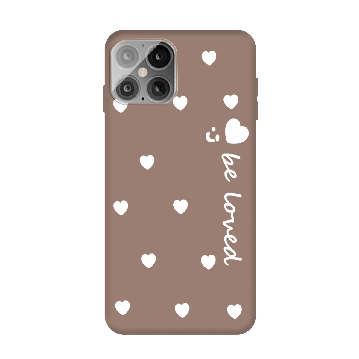 

Little Heart Smile Pattern Design TPU Phone Case for iPhone 12 Pro Max - Khaki, iPhone 12 Pro Max