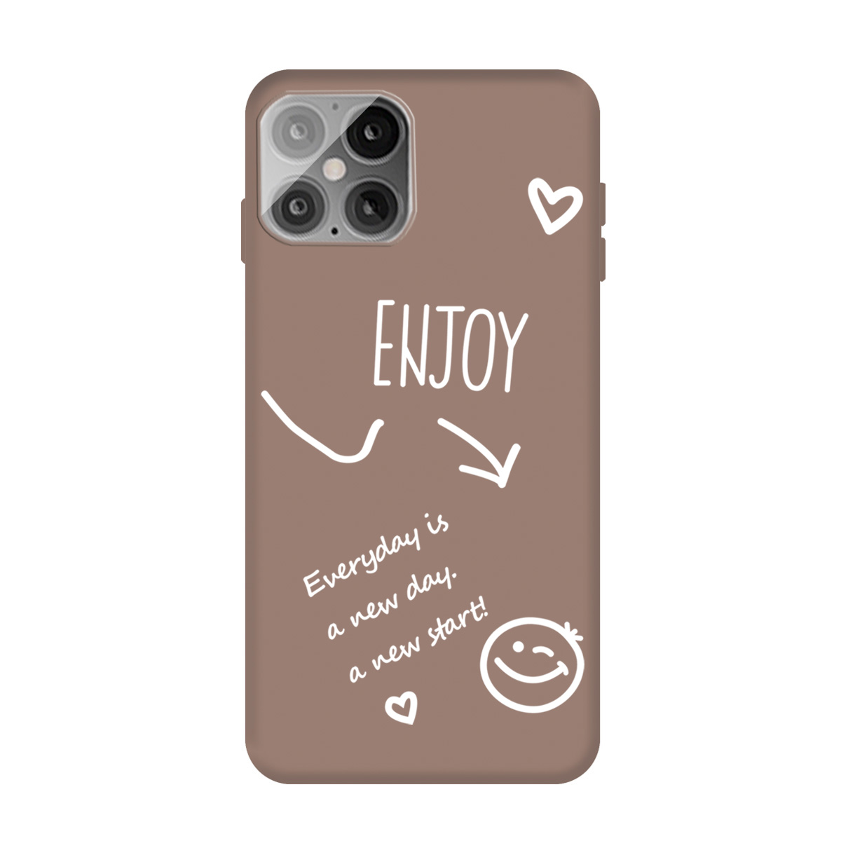 

Улыбка Pattern Printing Matte TPU Back Case Для IPhone 12 Pro / iPhone 12. - Цвет Хаки, iPhone 12 Pro