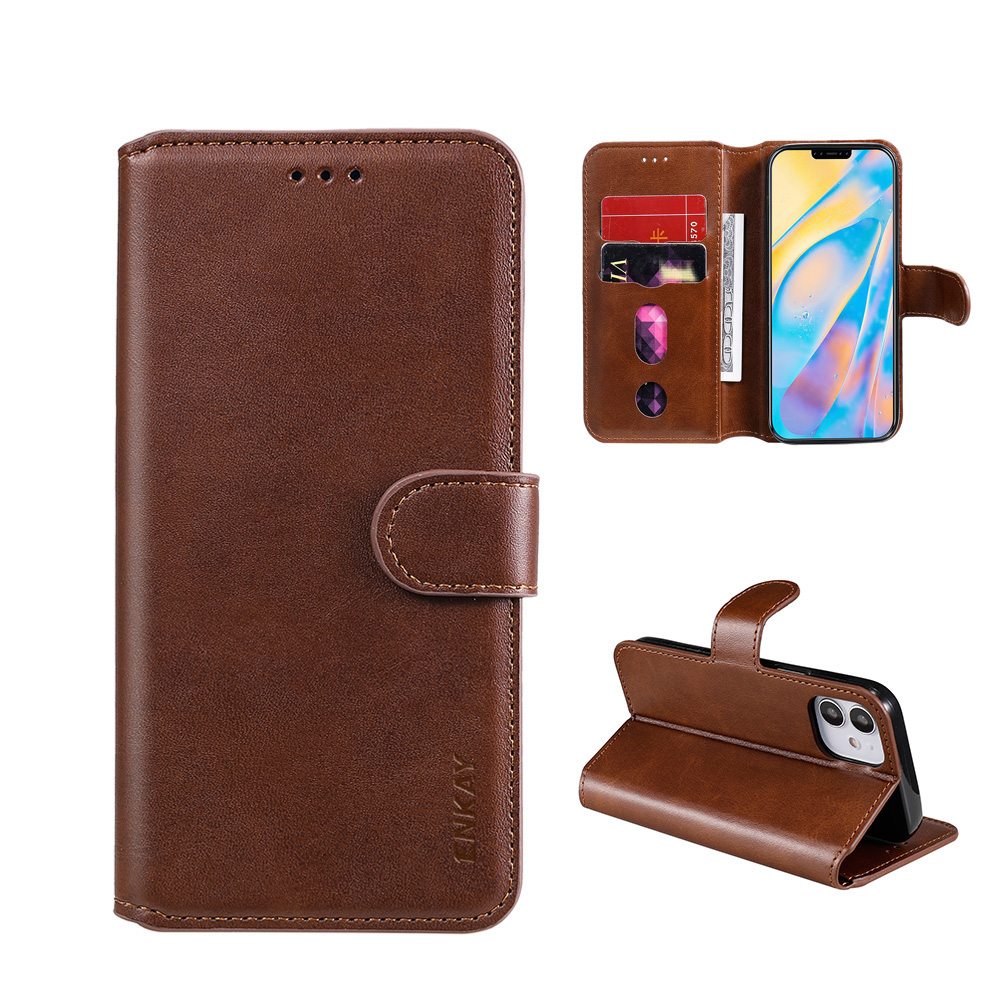 

Enkay ENK-PUC021 PU Кожи PU + TPU Кошелек Для Кошелька Для IPhone 12 Мини Телефона Shell - Коричневый, iPhone 12 mini