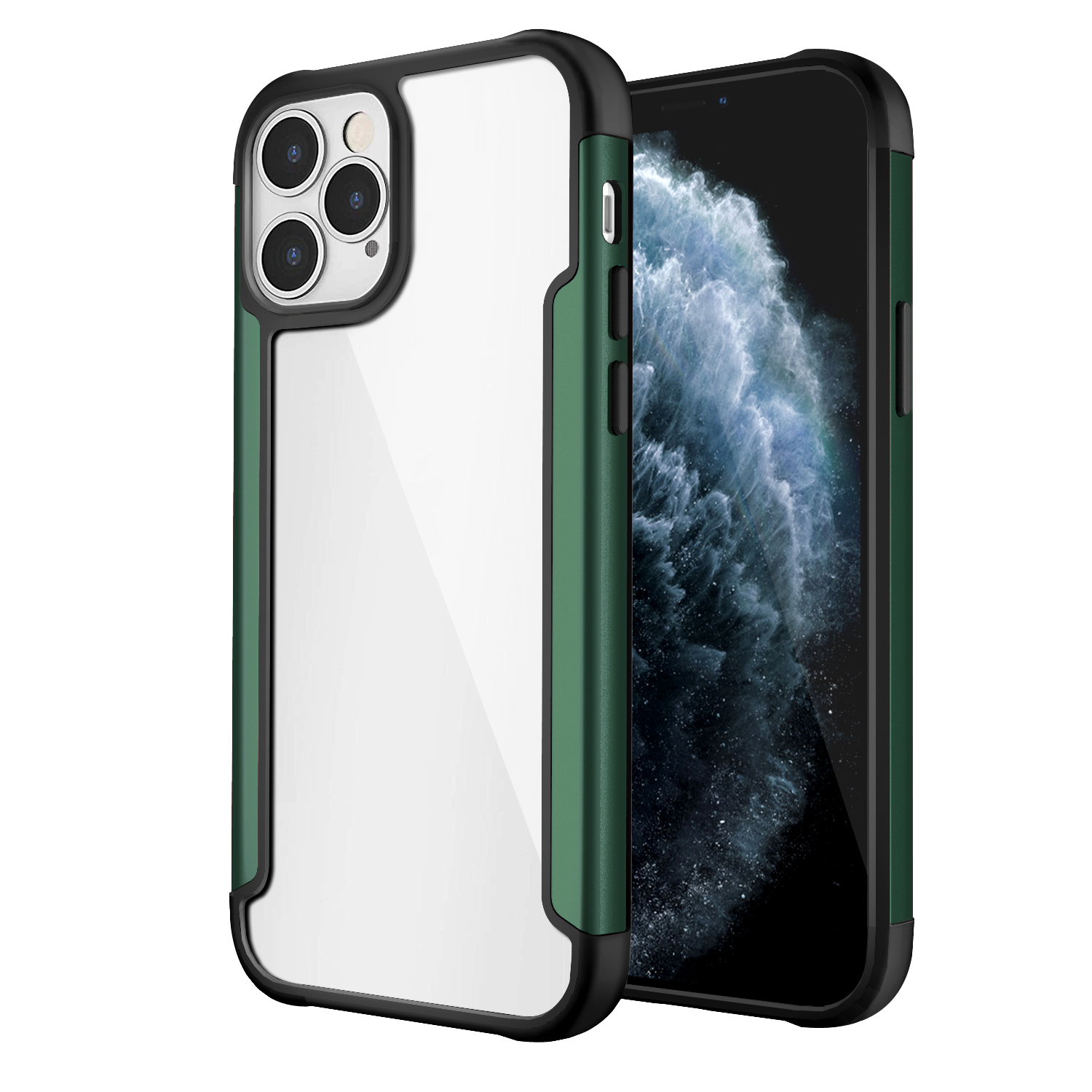 

Cool Guard Metal + PC + TPU Hybrid Case for iPhone 12 Pro Max - Green, iPhone 12 Pro Max