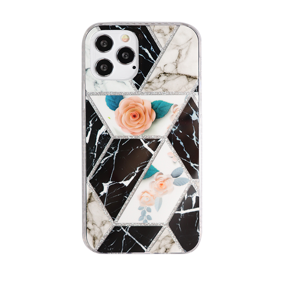 

Pretty Geometric Flash Powder Pattern PC TPU Case for iPhone 12/12 Pro Cover - Style J, iPhone 12