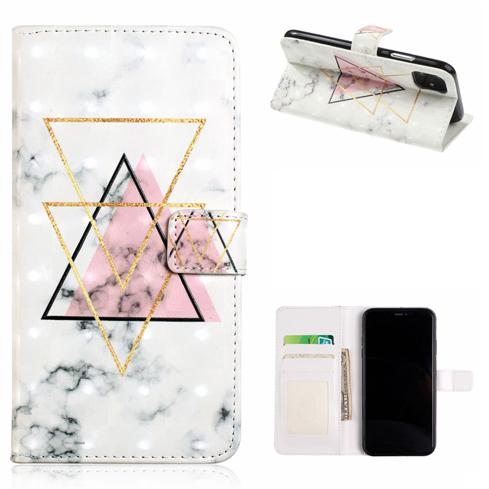 

Pattern Printing Leather Wallet Case for iPhone 12 Pro/12 Shell - Triangle, iPhone 12 Pro