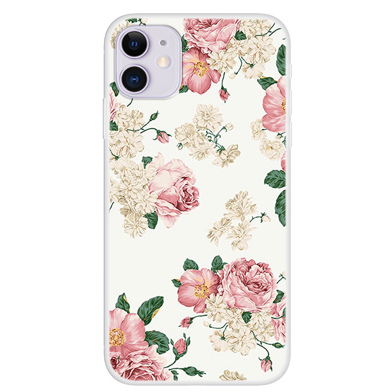 

Pattern Printing TPU Back Case for iPhone 12 Pro/12 Soft Cover - Blooming Flowers, iPhone 12 Pro