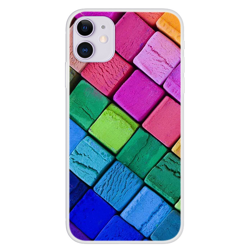 

Шаблон Печати ТПУ Задний Чехол Для IPhone 12 Pro / 12 Мягкая Крышка - Красочные Блоки, iPhone 12 Pro
