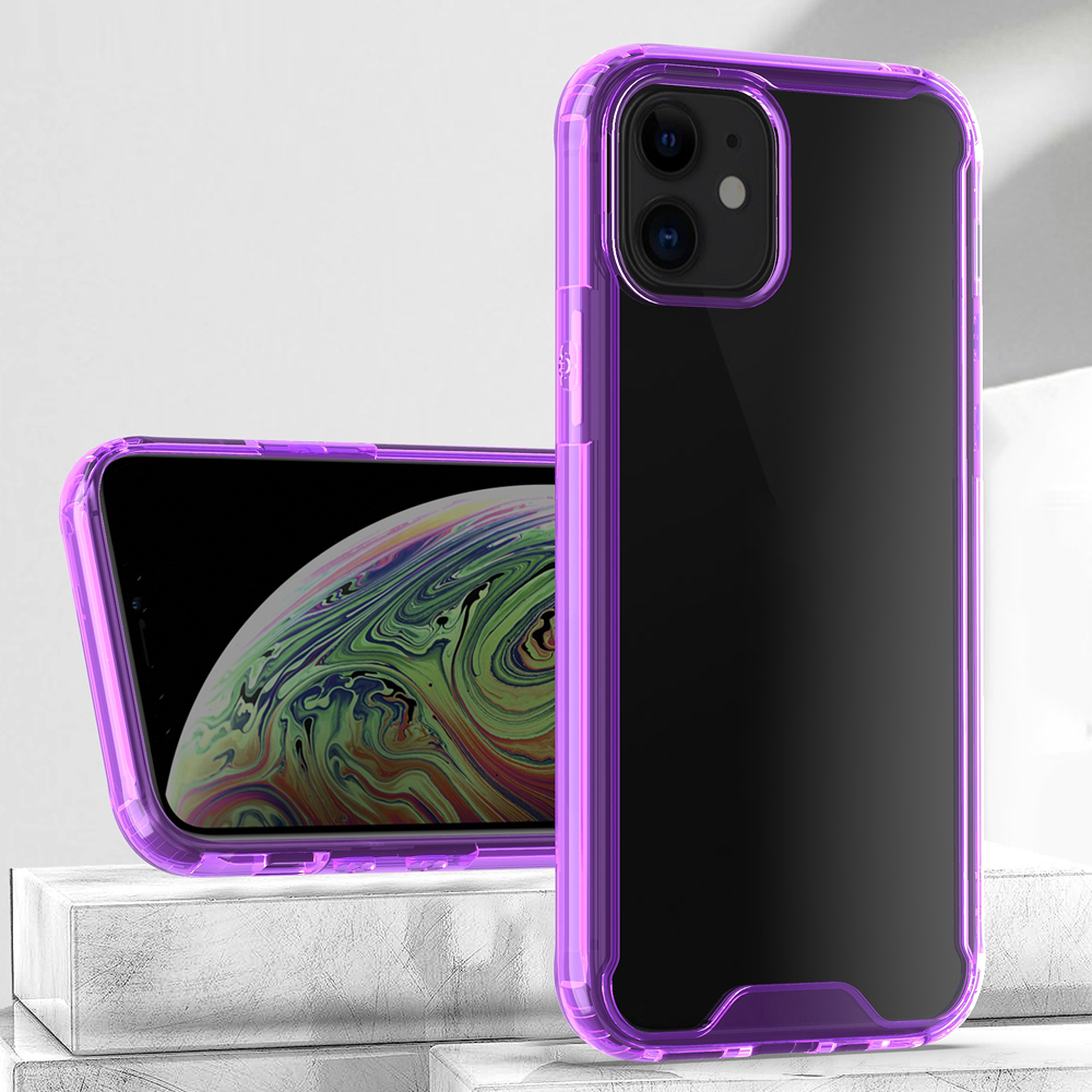 

Creative Series Clear Acrylic + TPU Combo Protective Shell for iPhone 12 /12 Pro - Purple, iPhone 12