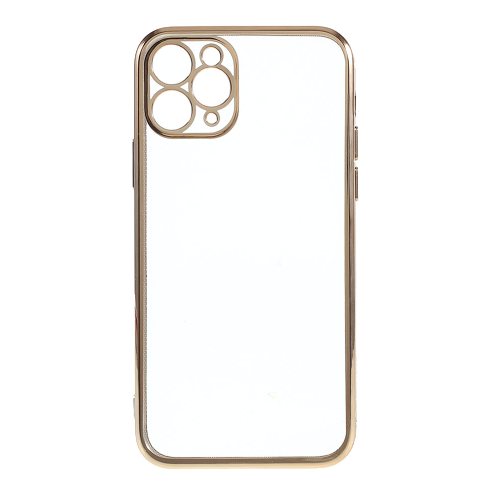 

Electroplating TPU Frame Clear Case for iPhone 12 Pro Max - Gold, iPhone 12 Pro Max