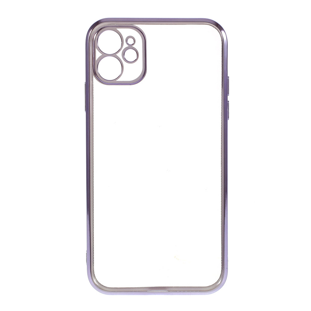 

Electroplating TPU Frame Clear Case for iPhone 12 mini Cover - Purple, iPhone 12 mini