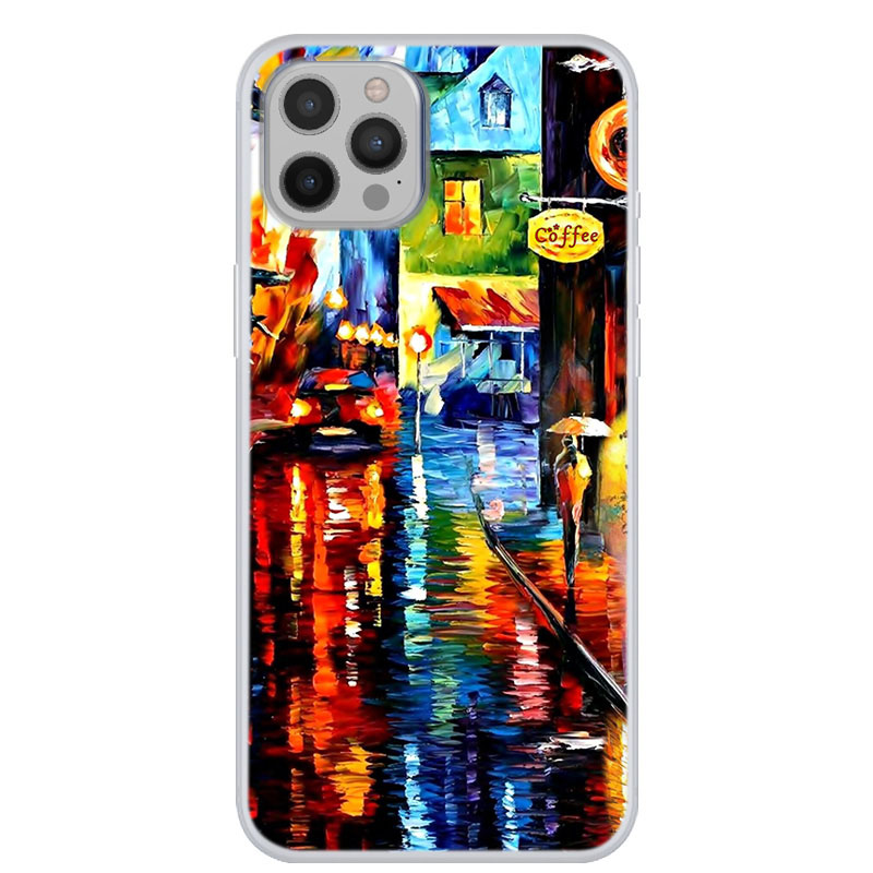 

Pattern Printing TPU Cover Case for iPhone 12 Pro Max - Street, iPhone 12 Pro Max