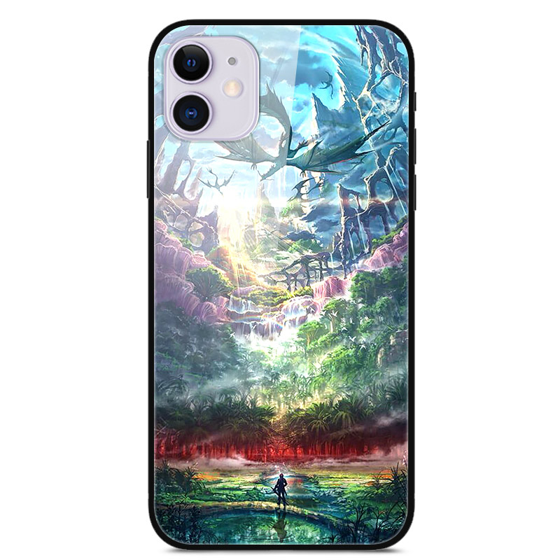 

Pattern Printing Glass + TPU + PC Combo Casing Cover for iPhone 12 Pro / iPhone 12 - Dragon, iPhone 12 Pro