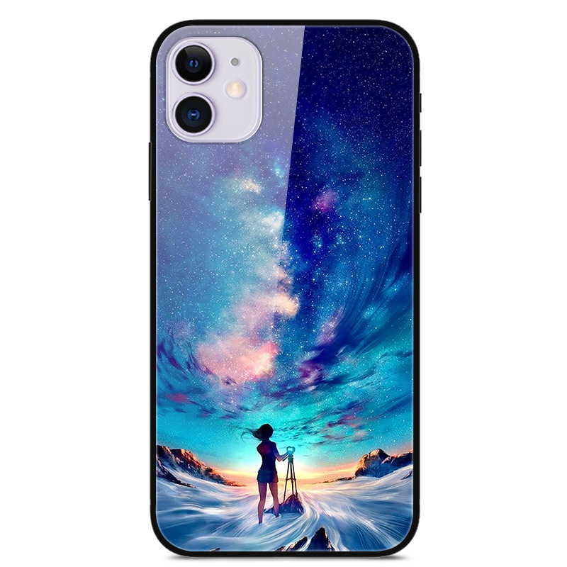 

Pattern Printing Glass + TPU + PC Combo Casing Cover for iPhone 12 Pro / iPhone 12 - Beautiful Girl, iPhone 12 Pro