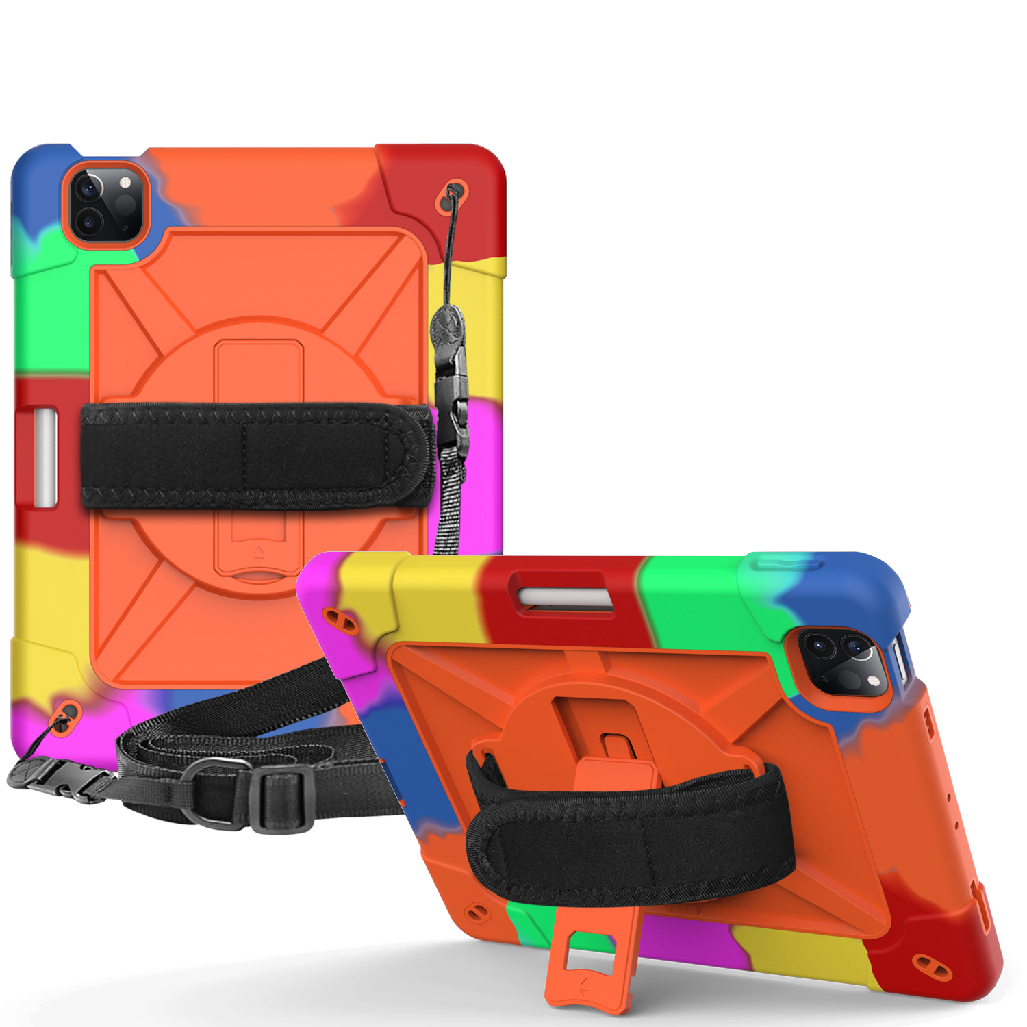 

Стиль Камуфляжа Абонентность В Стиле CAMOUFLAGE TPU + SILICONE + PC Cover Для IPad Air (2020) - Апельсин, iPad Air (2020)