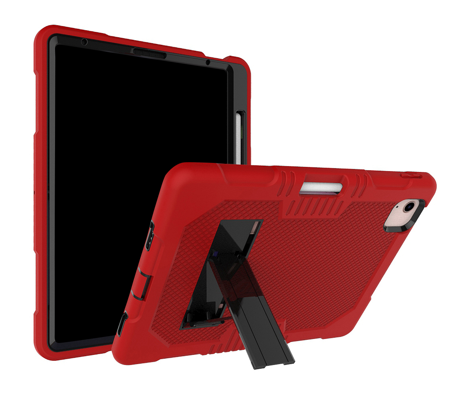 

Shockproof PC + TPU + Silicone Protector for iPad Air (2020)/Air (2022) - Red/Black, iPad Air (2020)