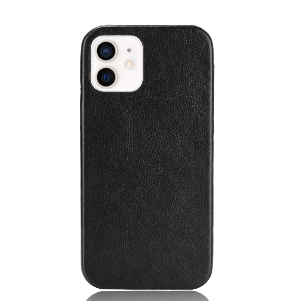 

Litchi Skin Leather Coted pc Shell Для Iphone 12 Mini 5,4 Дюйма - Черный, iPhone 12 mini