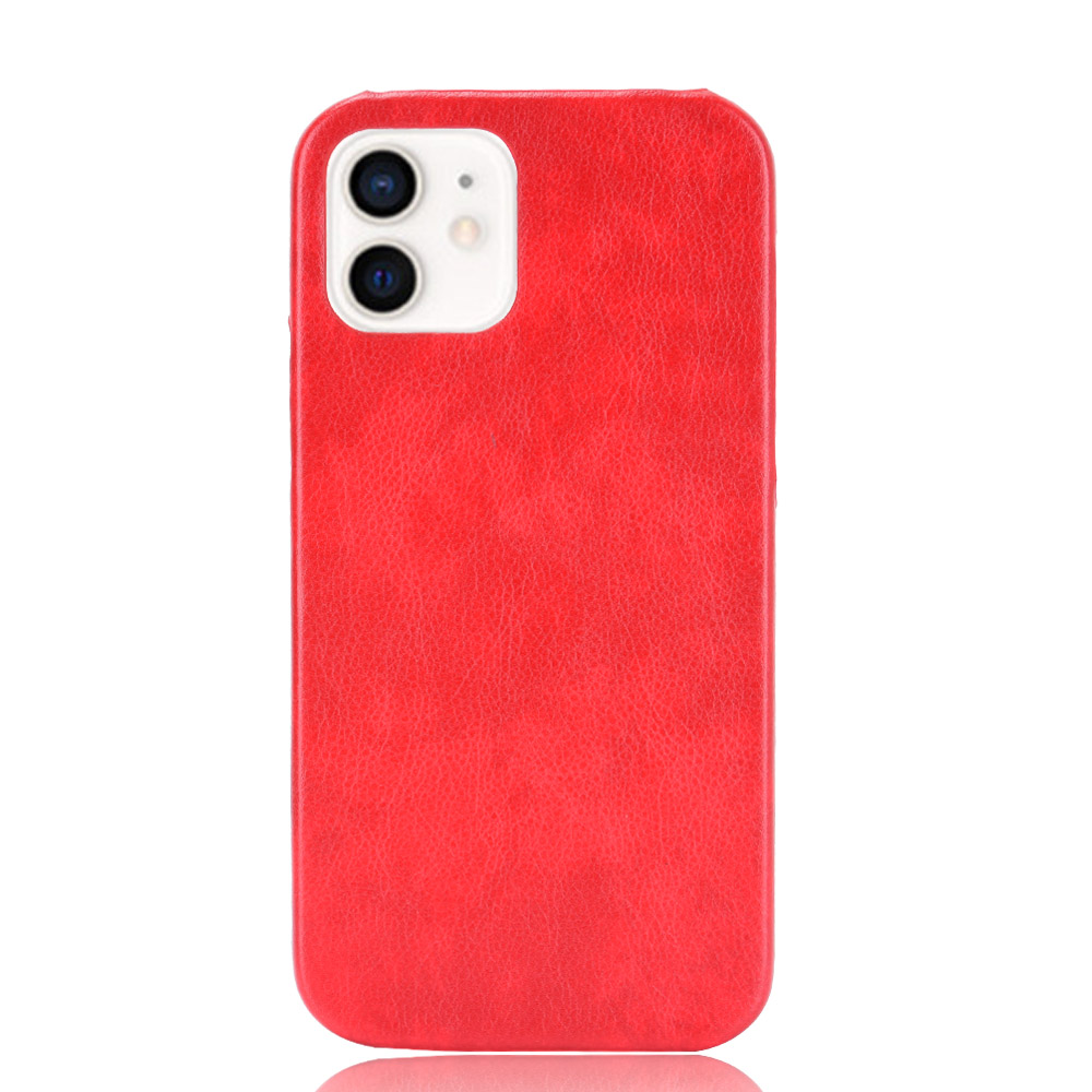

Litchi Skin Leather Coated PC Phone Shell for iPhone 12 mini 5.4 inch - Red, iPhone 12 mini