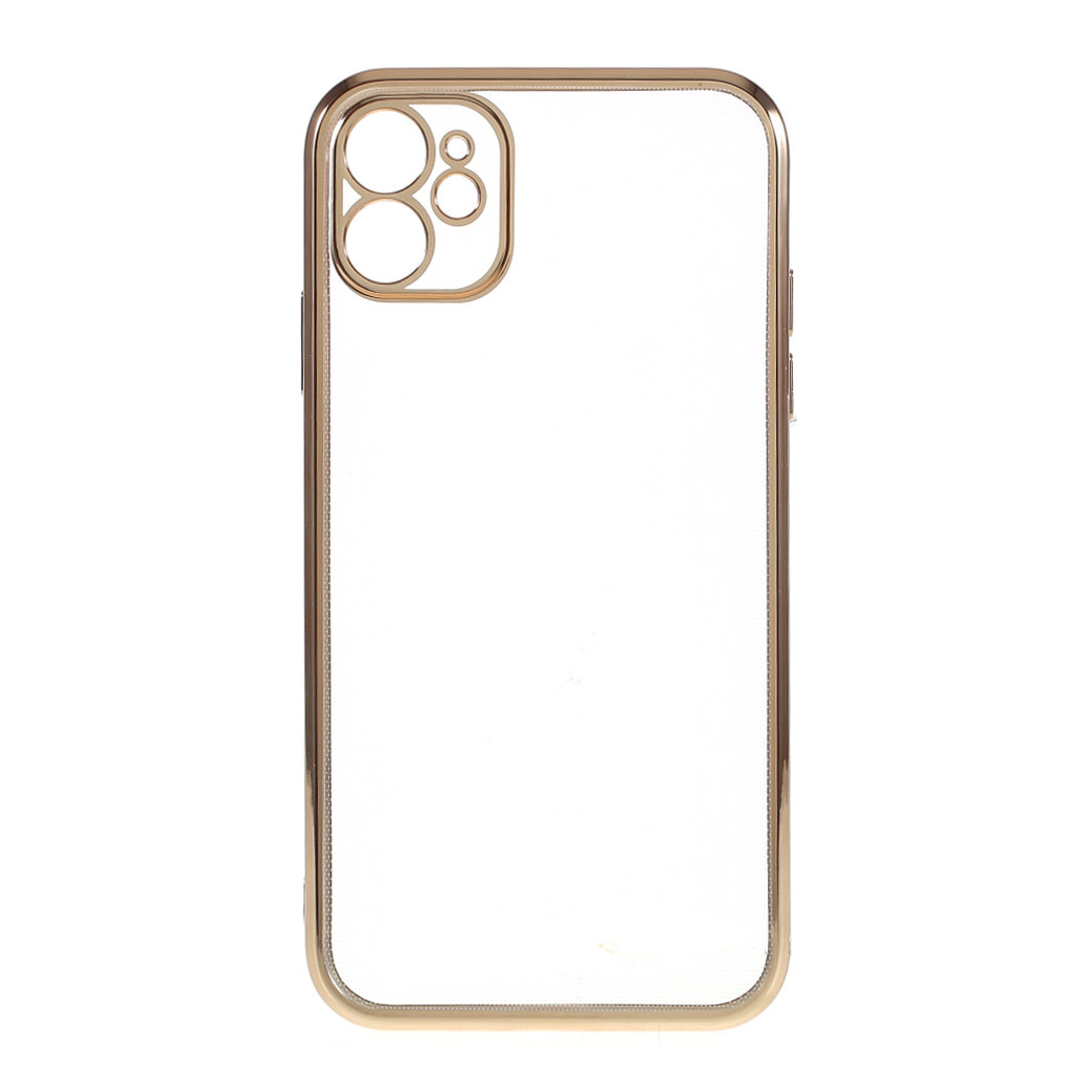 

Crystal Phone Cover Shell with Electroplating Frame for iPhone 11 - Gold, iPhone 11 6.1 inch