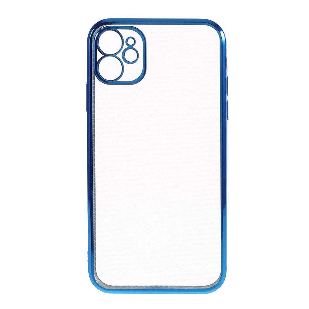 

Крышка Crystal Phone Cover С Гальванической Рамой Для IPhone 11 - Синий, iPhone 11 6.1 inch