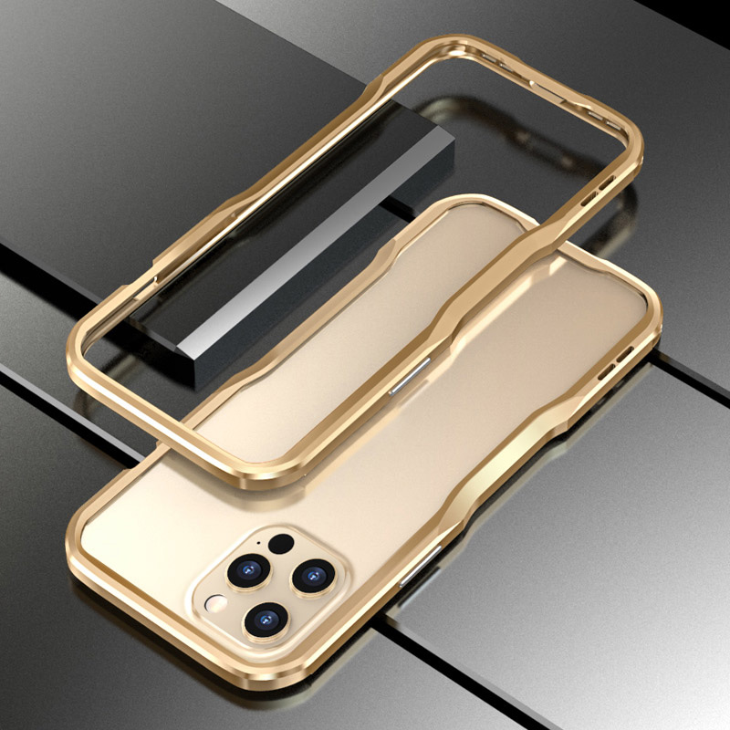 

LUPHIE for iPhone 12 Pro Max Metal Bumper Case - Gold, iPhone 12 Pro Max