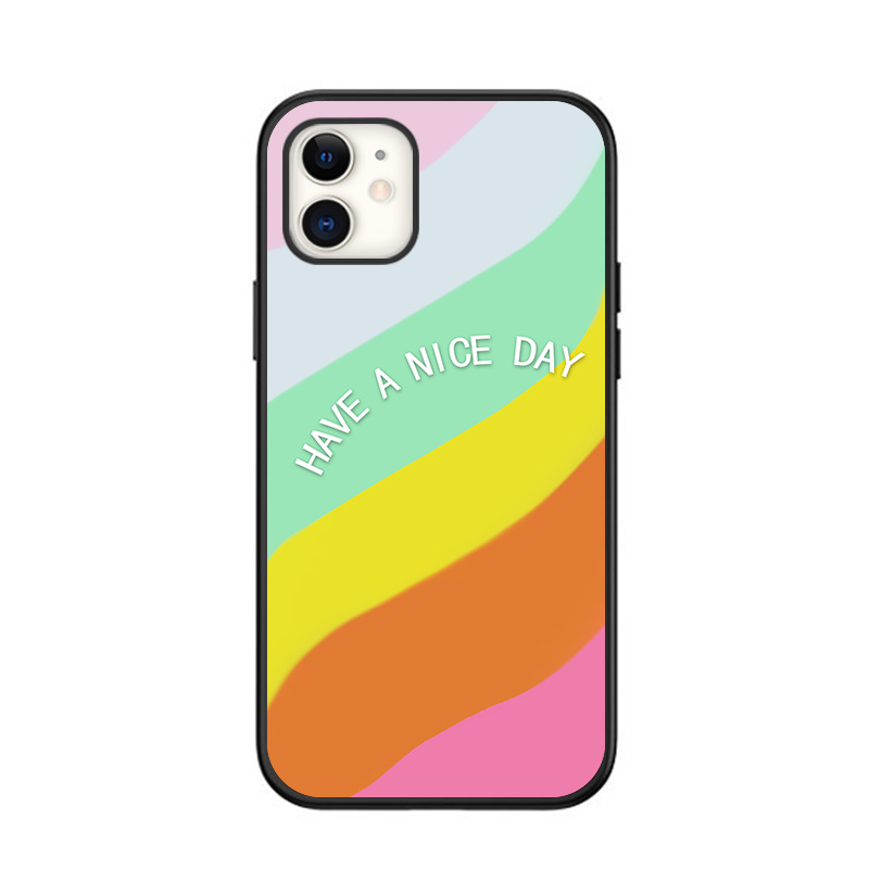 

NXE Colorful Series TPU Rainbow Pattern Phone Case for iPhone 12/12 Pro - Pink, iPhone 12
