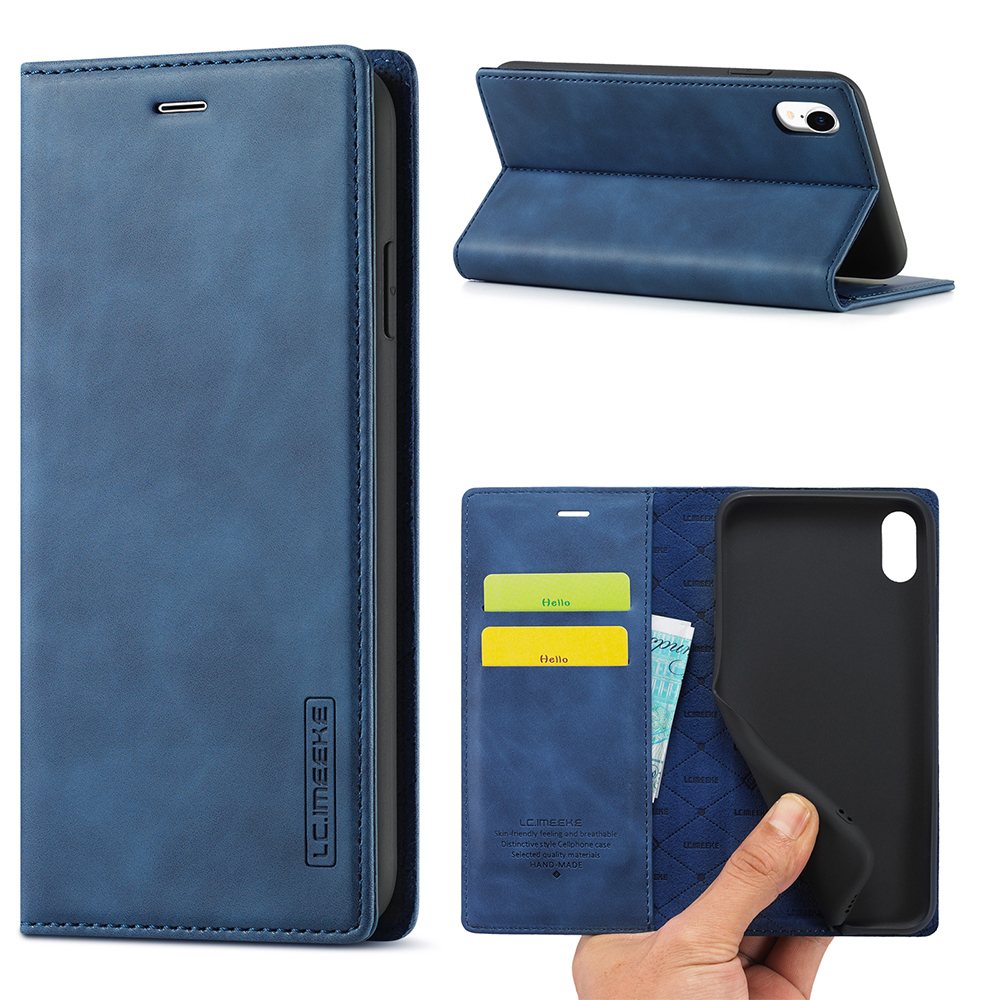 

Lc. Imeeke TPU + PU Leder Strong Magnetic Phone Protective Shell Für Iphone XR - Blau, iPhone XR 6.1 inch