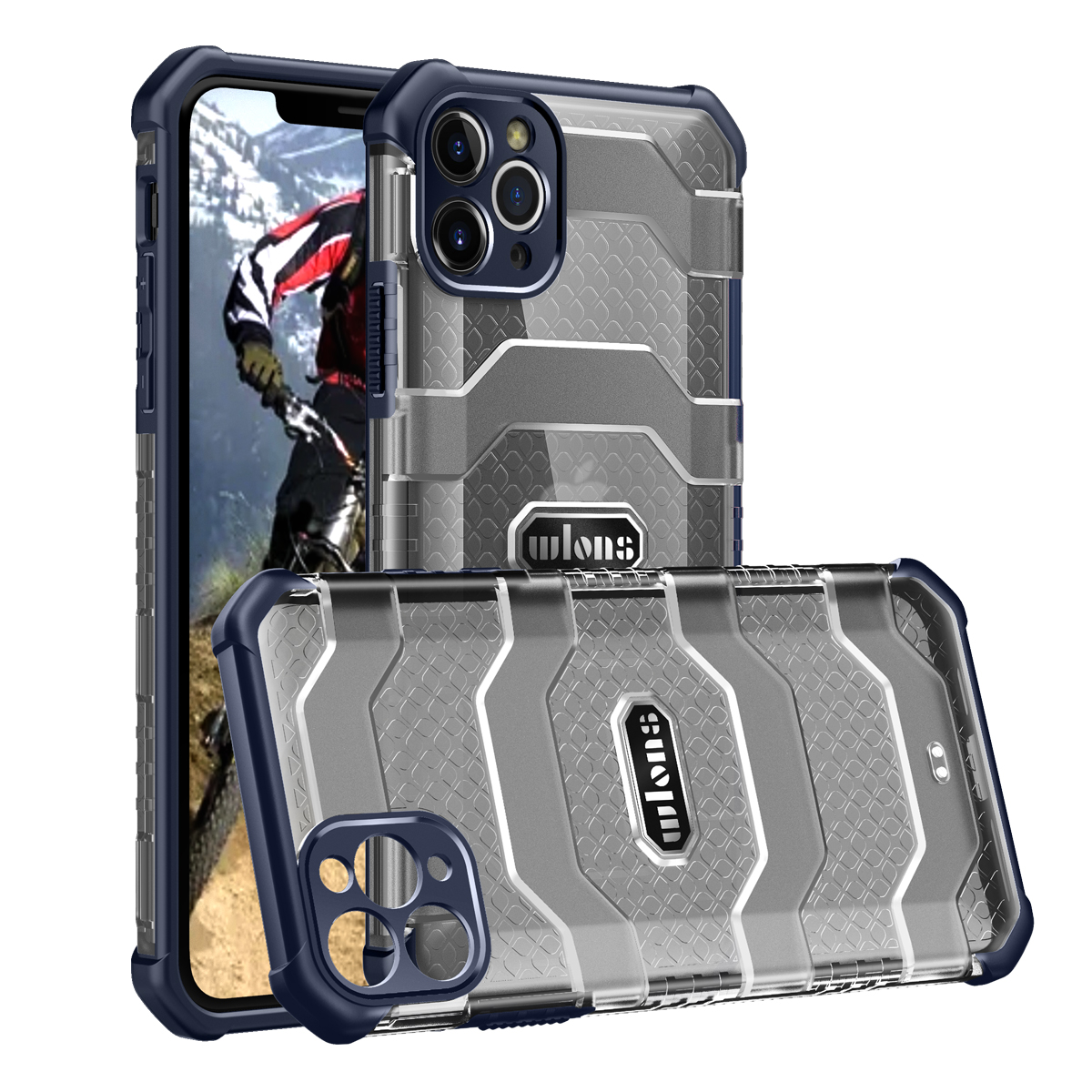 

Series Series Series Без Скольжения Hard PC + TPU Hybrid Cover Для Iphone 11 Pro Max 6,5 Дюйма - Темно-синий, iPhone 11 Pro Max 6.5 inch