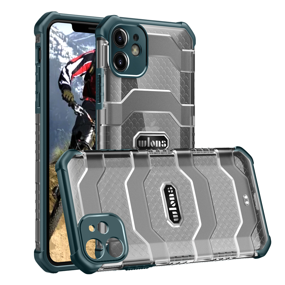 

Серия Explorer Nonslip Hard PC + TPU Гибридный Корпус Для Iphone 11 6,1 Дюйма - Черно -зеленый, iPhone 11 6.1 inch