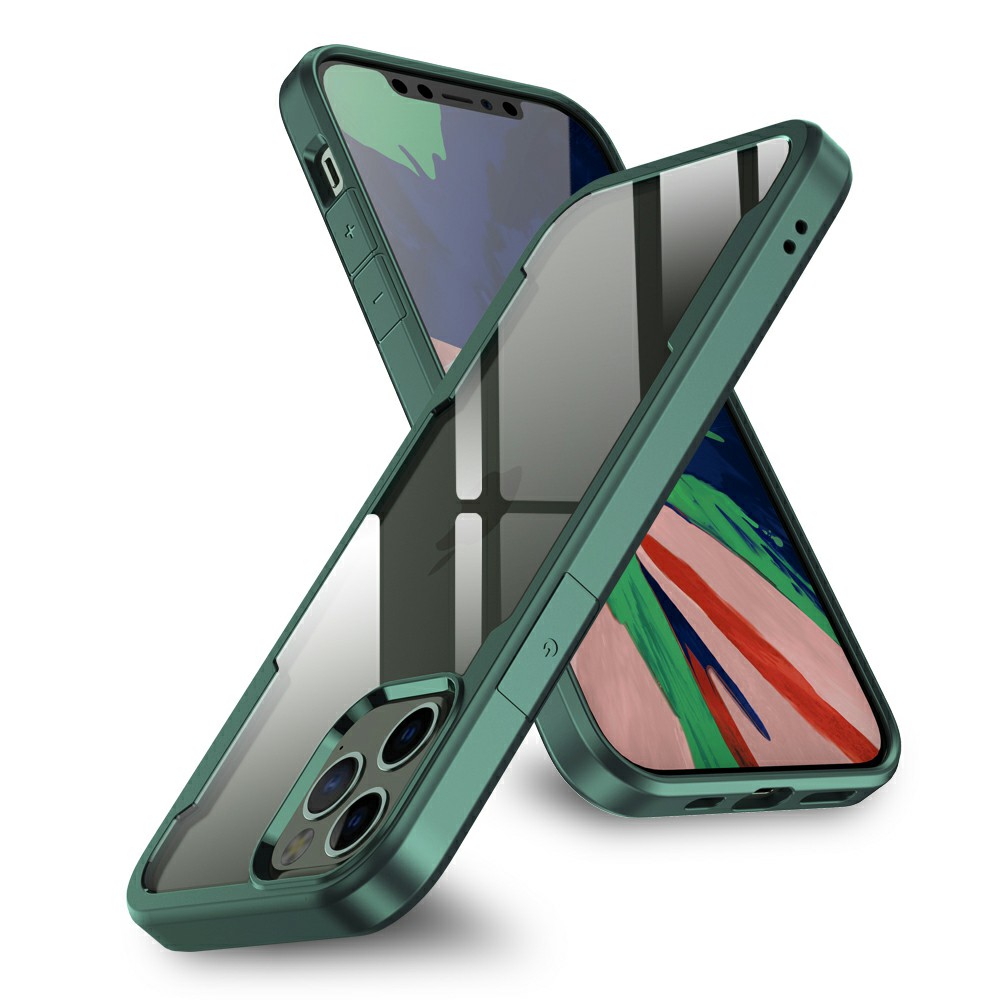 

Clear Design TPU + Acrylic Phone Shockproof Cover Corner Protective Case for iPhone 12/12 Pro - Green, iPhone 12 Pro Max