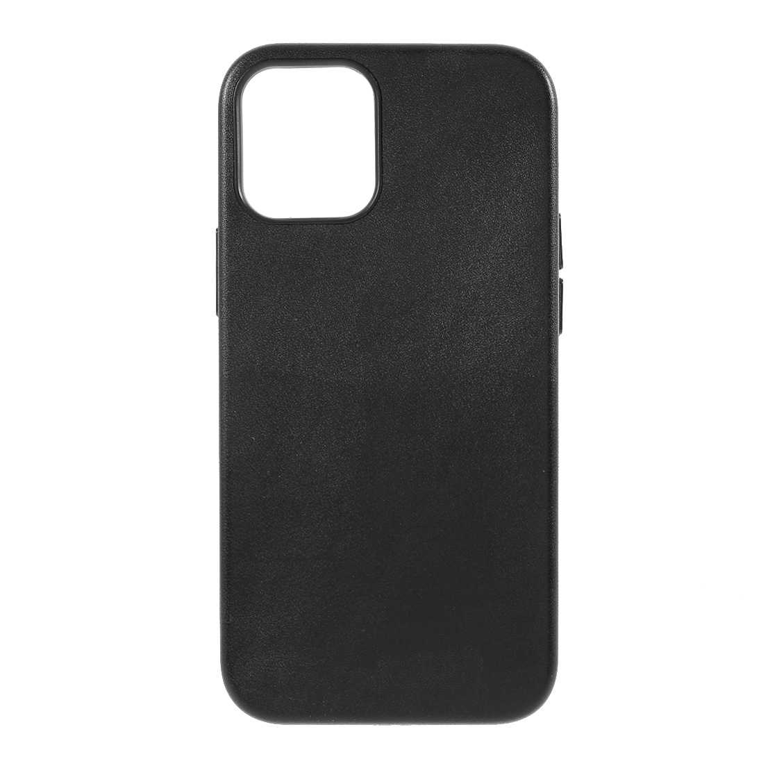 

Colored PU Leather Coated PC Back Casing for iPhone 12 Pro / iPhone 12 - Black, iPhone 12 Pro