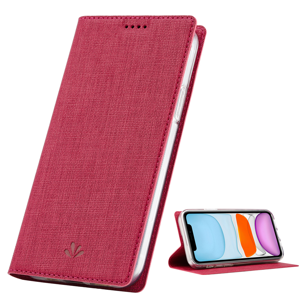

Vili DMX Cross Texture Plain Leather Phone Cover с Держателем Карты Для Iphone 12 Pro Max - Красный, iPhone 12 Pro Max