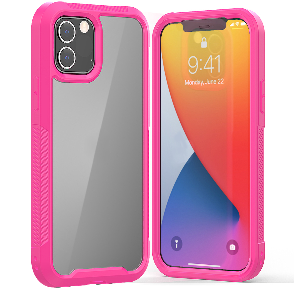

Thickened Non-slip Acrylic+TPU+Plastic Phone Case for iPhone 12 Pro / iPhone 12 - Rose, iPhone 12 Pro