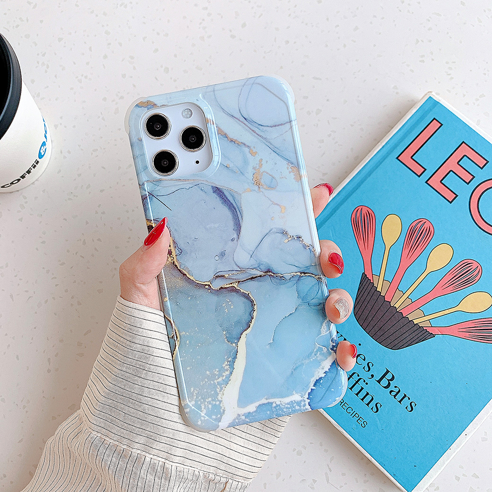 

Marble Pattern for iPhone 12 Pro Max Four-corner Anti-fall IMD TPU Cover - Style F, iPhone 12 Pro Max