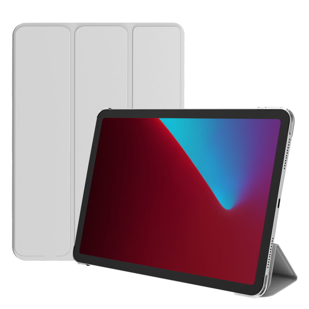 

Plastic Crystal Back Shell + Tri-Fold PU Leather Tablet Case for iPad Pro 11-inch (2018)/Pro 11-inch (2020)/Air (2020)/Air (2022) - White, iPad Air (2020)