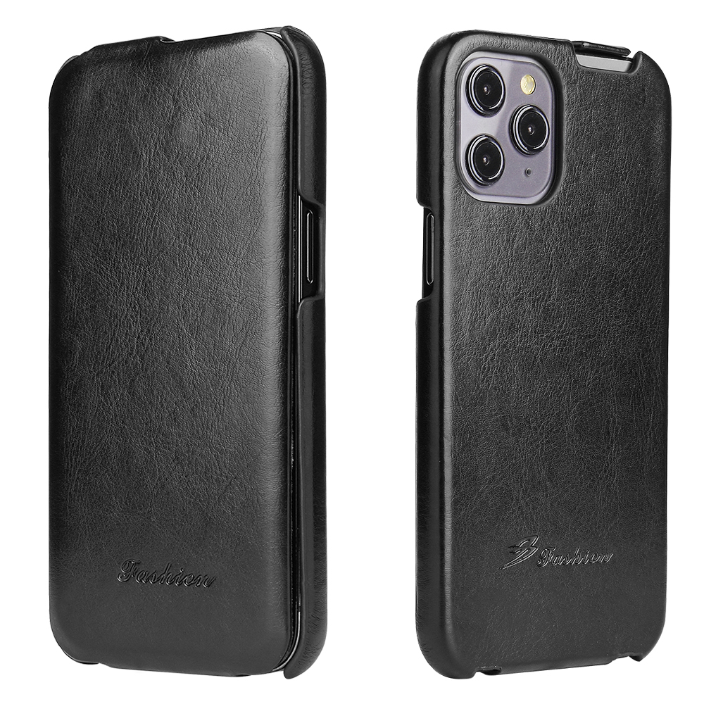 

Текстурированная Вертикальная Флип Кожаная Оболочка Для IPhone 12 Pro Max - Чернить, iPhone 12 Pro Max
