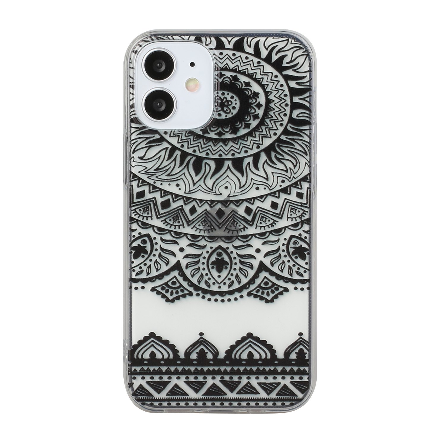

Шаблон Печати TPU Case Для IPhone 12 Мини Новый Стиль Обложки - Черный Цветок, iPhone 12 mini