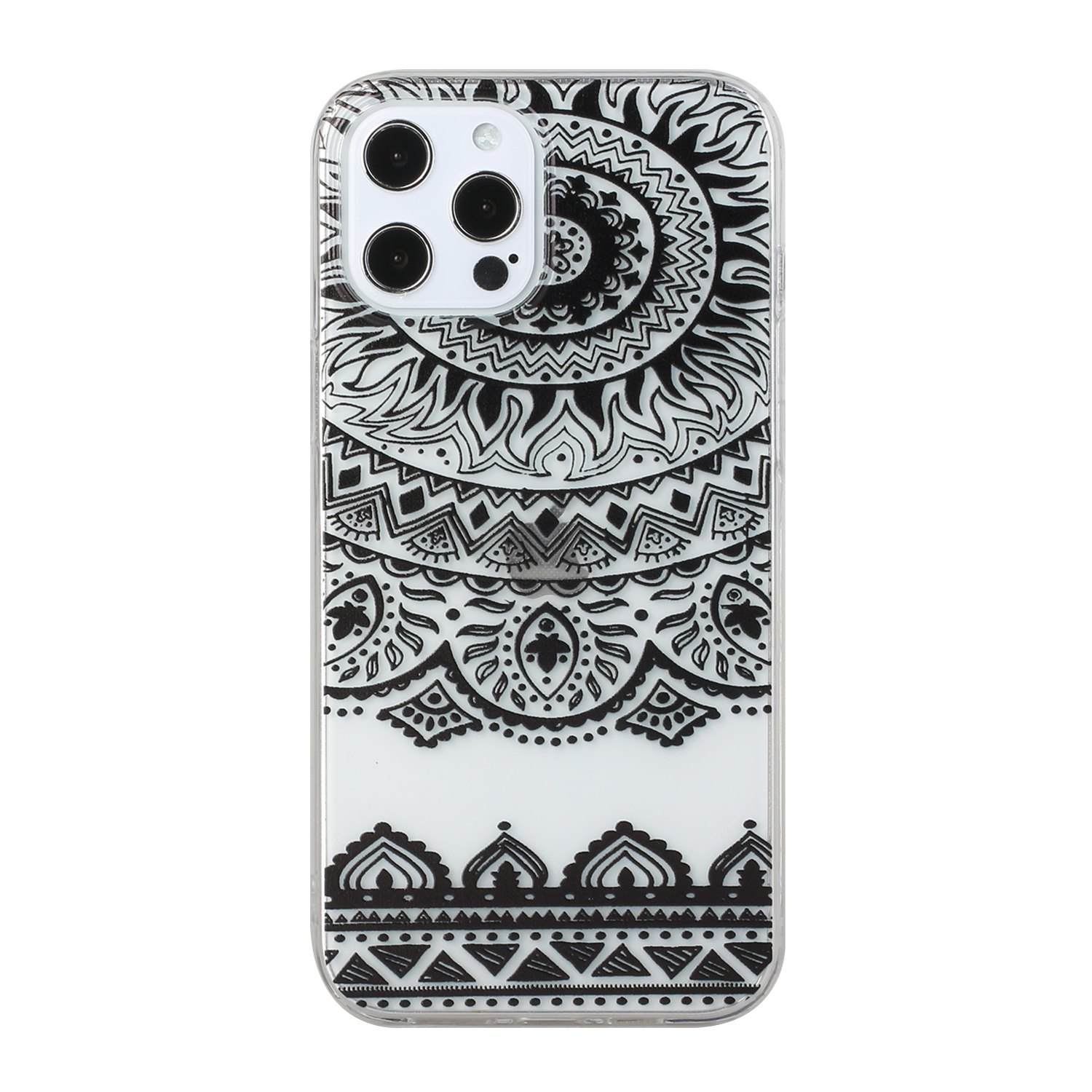 

Новый Стиль Pattern Photion TPU Case Для IPhone 12 Pro / 12 Cover - Черный Цветок, iPhone 12 Pro