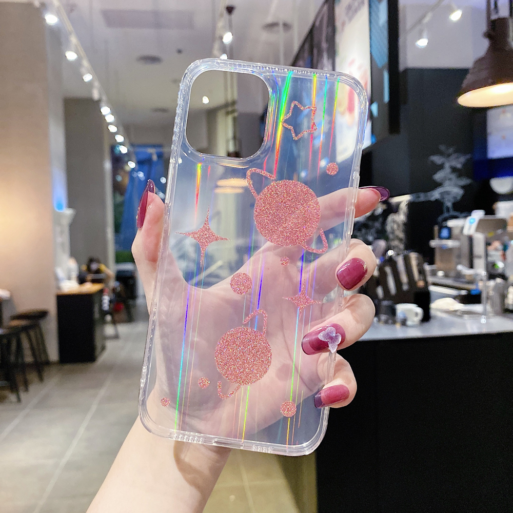 

Смятительный Шаблон Мягкий TPU Laser Phone Protetcive Shell Для Iphone 12 Pro - Красные Планеты