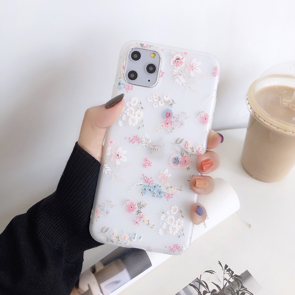 

Blossom Fantasy Series Flower Pattern Printing Sheer TPU Phone Cover Case for iPhone 12 Pro Max - Style D, iPhone 12 Pro Max