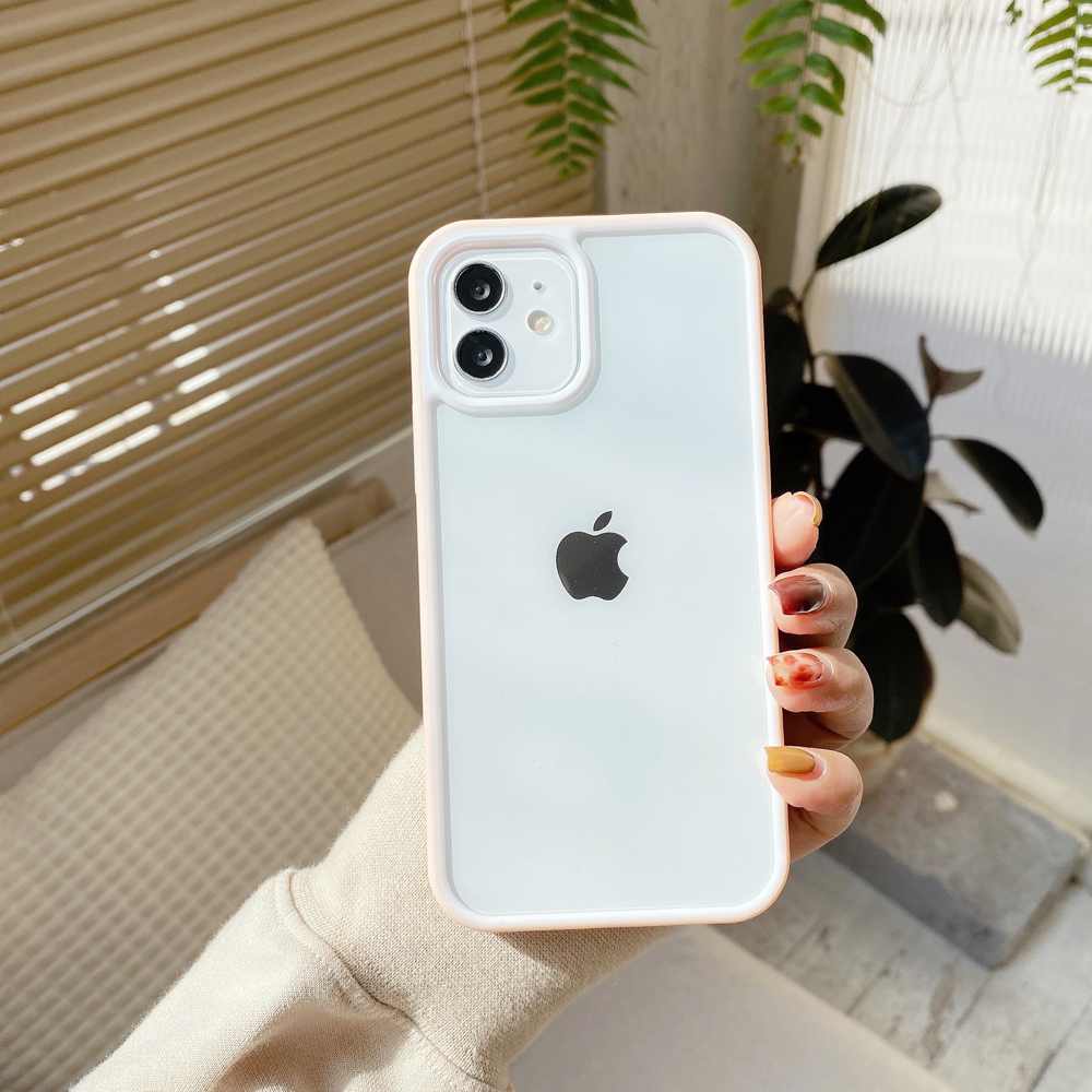 

Би-цвет Края Акриловые + TPU Сотовый Телефон Для IPhone 12/12 Pro - Розовый, iPhone 12
