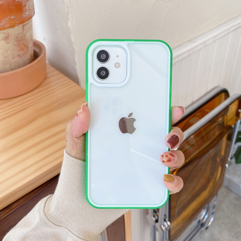 

Би-цвет Края Акриловые + TPU Сотовый Телефон Для IPhone 12/12 Pro - Зеленый, iPhone 12
