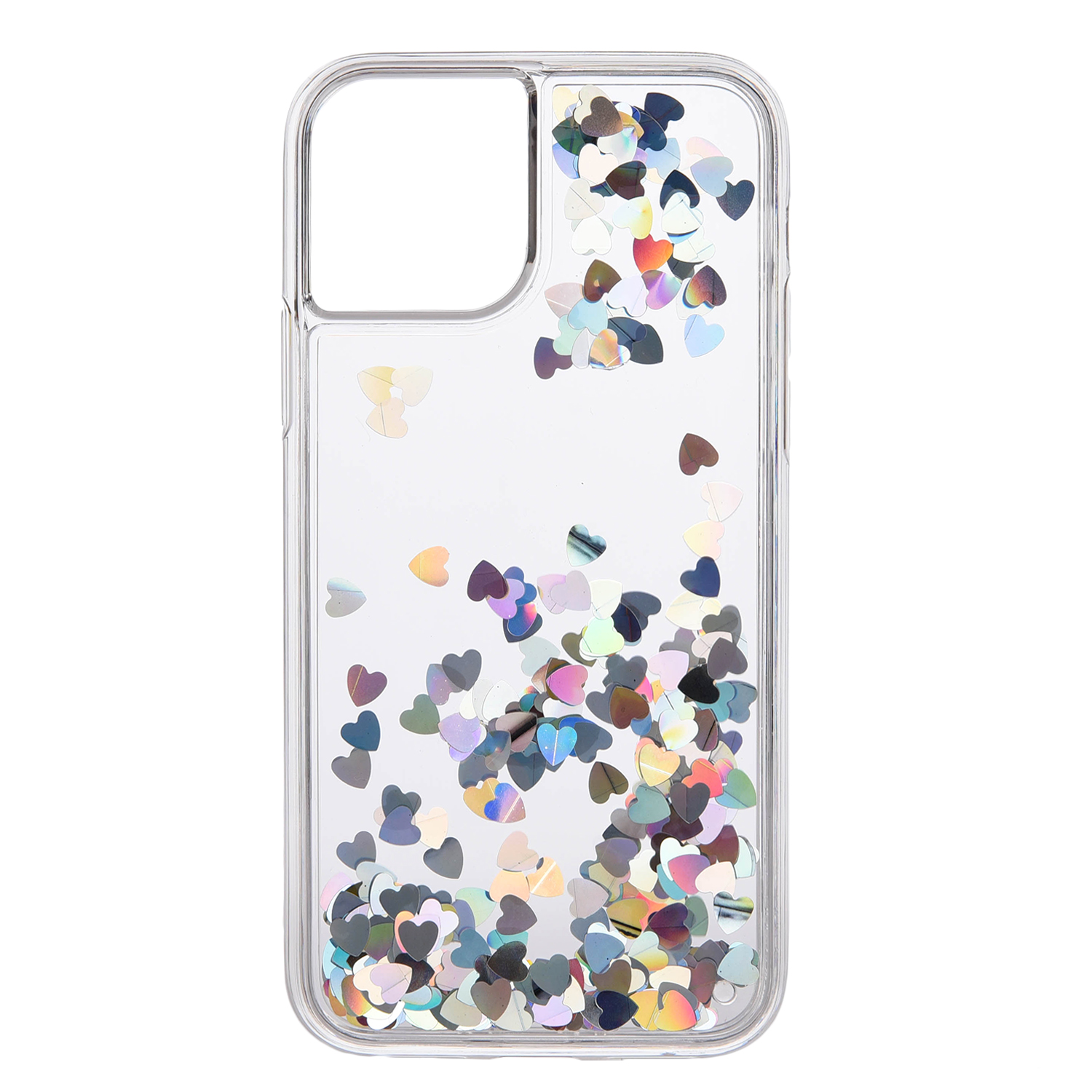 

Маленькая Форма Сердца Sparkle Quicksand и TPU + PC Phone Case Для Iphone 12 Pro Max - Серебряный, iPhone 12 Pro Max