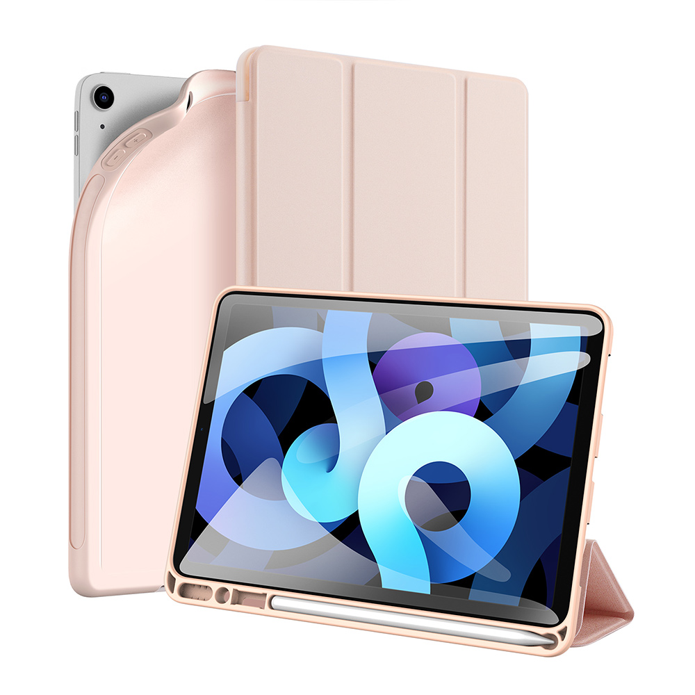 

DUX DUCIS Business Style PU Leather Tablet Case Tri-fold Stand for iPad Air (2020) - Pink, iPad Air (2020)