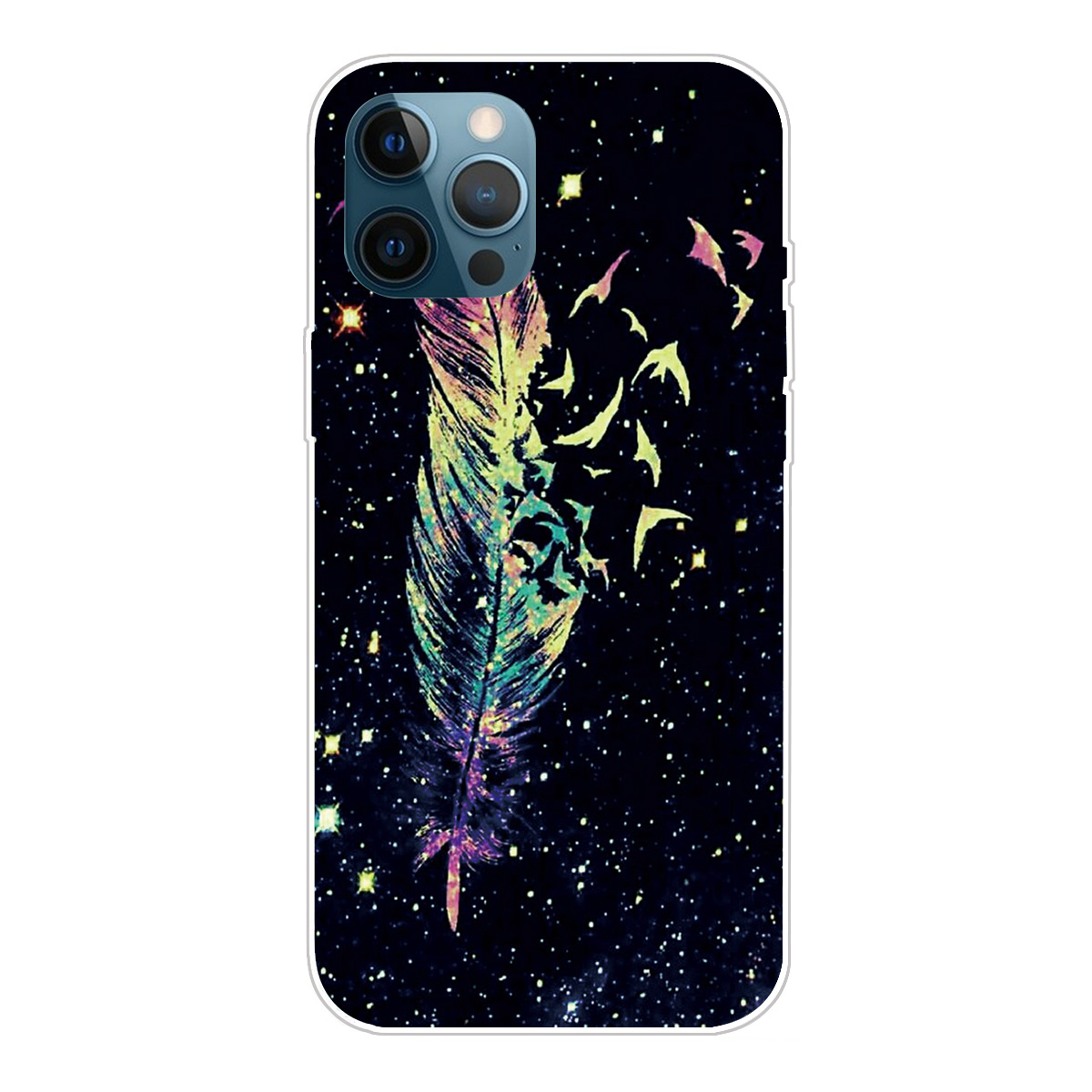 

Высокопередача Шаблон Печати Для Телефона Телефона Для IPhone 12/12 Pro TPU - Перо, iPhone 12