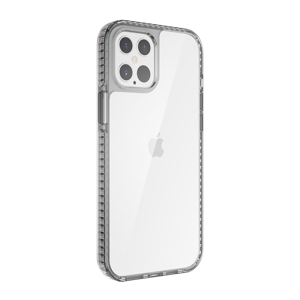

Super Anti-Drop И Амортизатор Гибридный Телефон Корпус Корпуса Для IPhone 12 Pro Max - Прозрачный Черный, iPhone 12 Pro Max