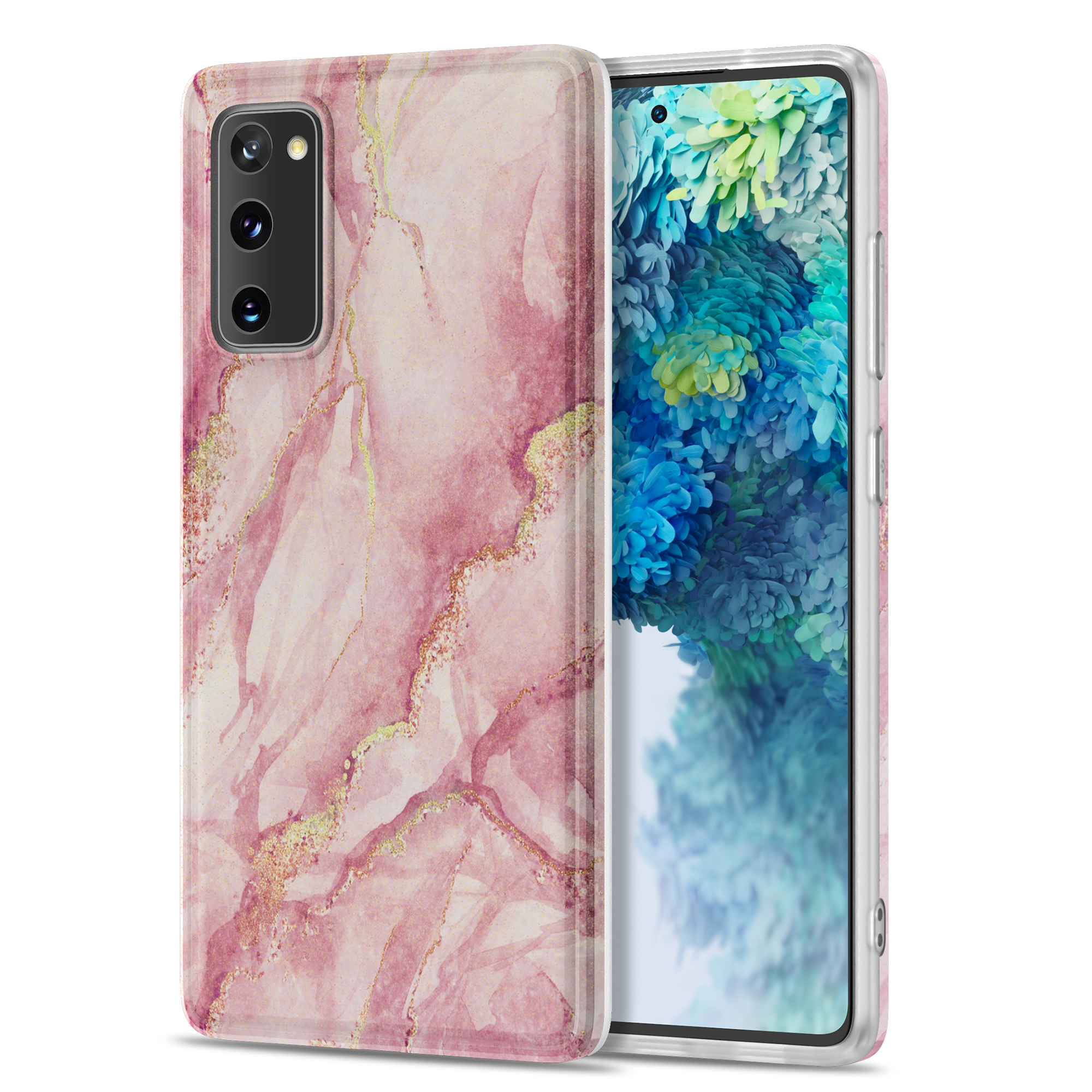 

Позолоченное Мраморная Печать Photo Photion TPU Cover Cover Для Samsung Galaxy S20 FE / S20 Fan Edition / S20 Fe 5G / S20 Fan Edition 5G / S20 Lite - Розовый, Galaxy S20 Lite